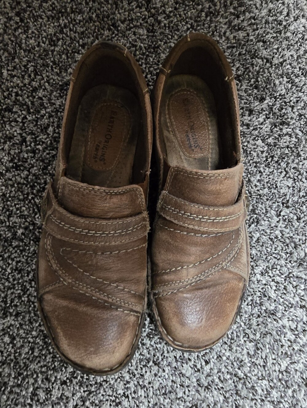 Women's Brown Slip-On Leather Casual Shoes